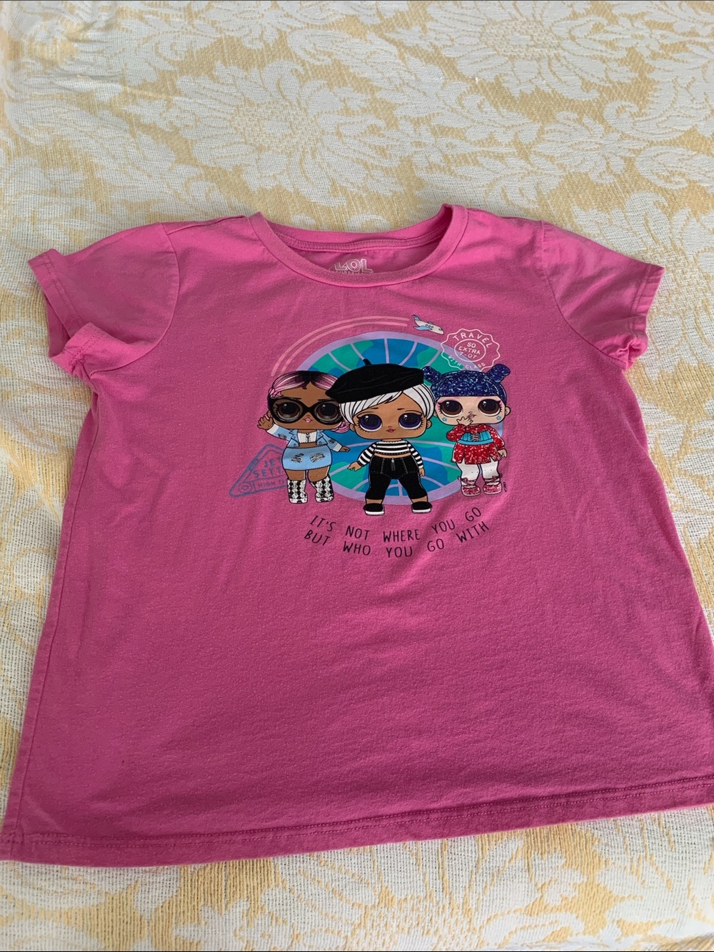 L.O.L. Surprise! Bright Pink Short Sleeve Tee with Character Graphic